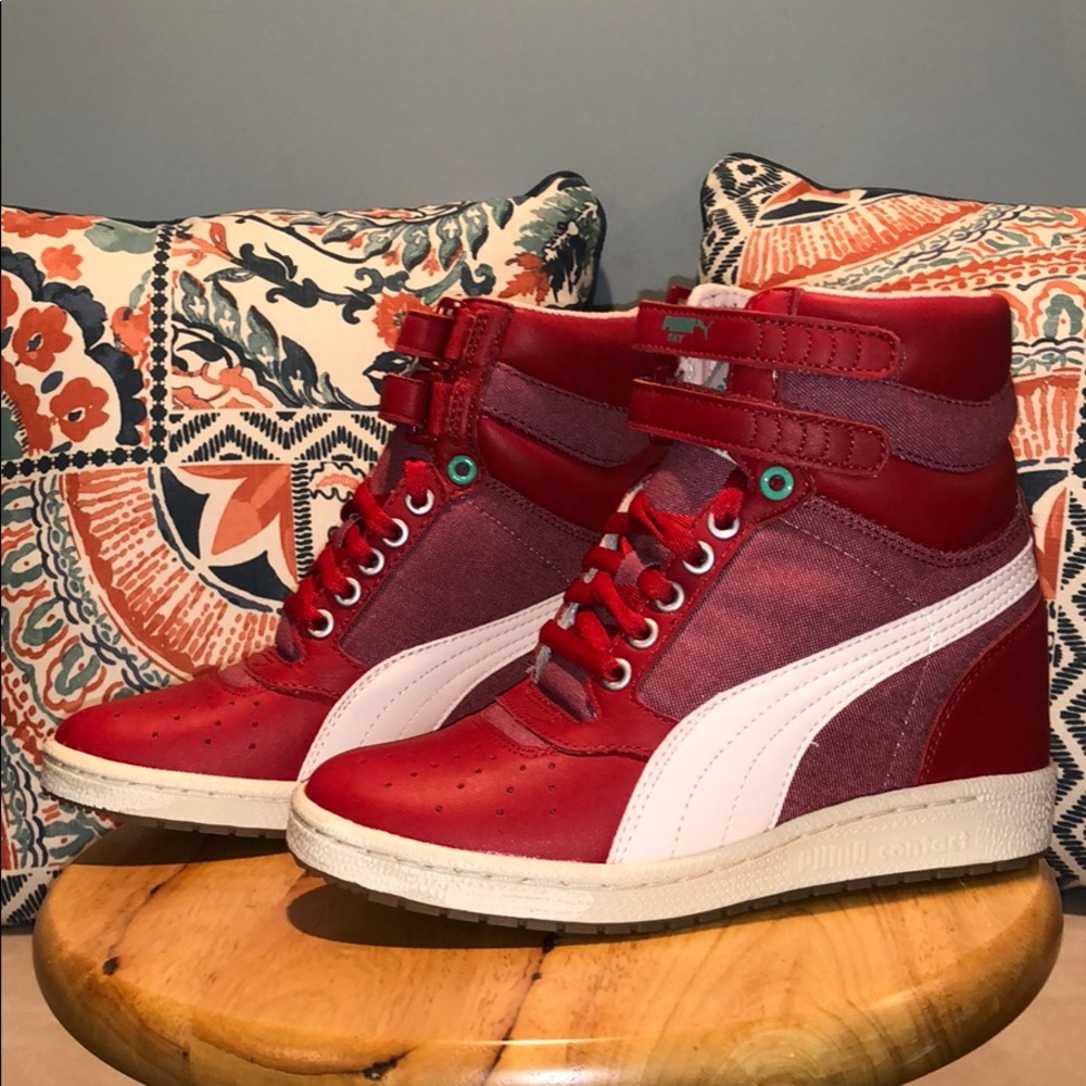 Puma high top heel sneakers